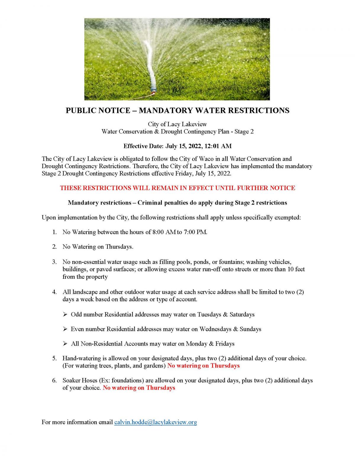 Water Restrictions 2